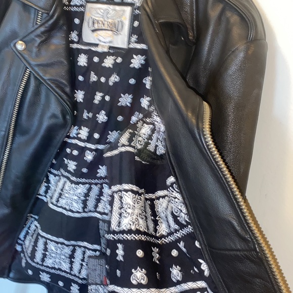 OPENROAD LEATHERS CLASSIC MOTORCYCLE LEATHER JACKET W/ ZIP OUT LINING - Picture 11 of 11